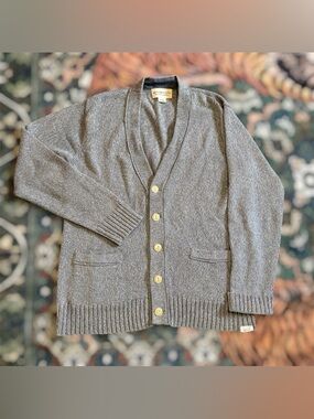 Denim & Supply Ralph Lauren Cardigan Sweater Cotton Knit Gray Large Preppy